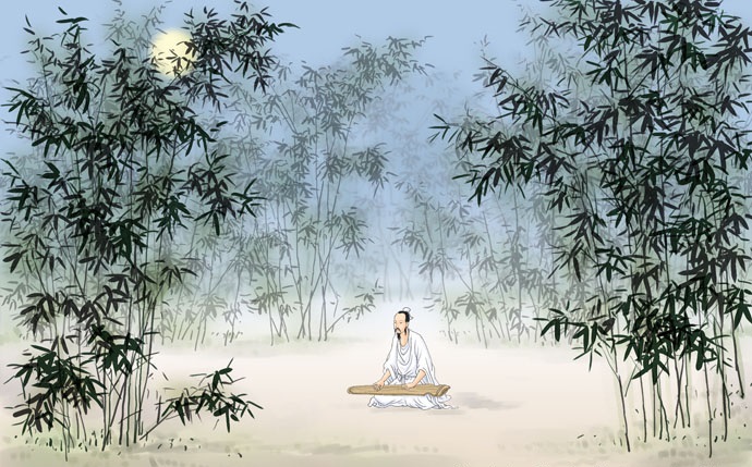 《竹里馆》王维唐诗注释翻译赏析