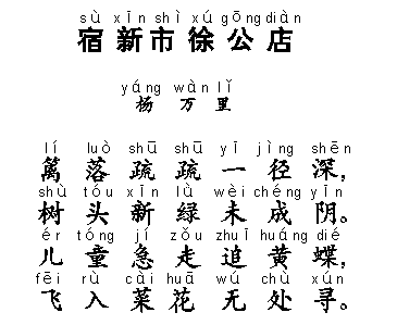《宿新市徐公店》杨万里宋代古诗原文阅读翻译赏析 《宿新市徐公店》杨万里宋代古诗原文阅读翻译赏析